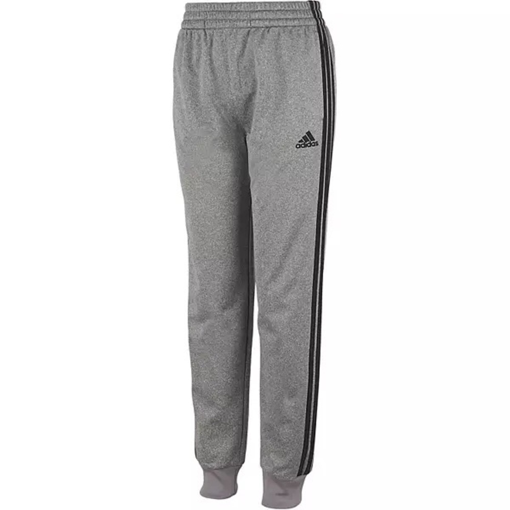 NWT adidas Heather Gray Athletic Joggers Heather Gray & Black Youth Boys Size 5